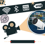 Projektor 4K Ultra HD Przenośny z Wi-Fi i Bluetooth – Rzutnik Multimedialny do Kina Domowego 3