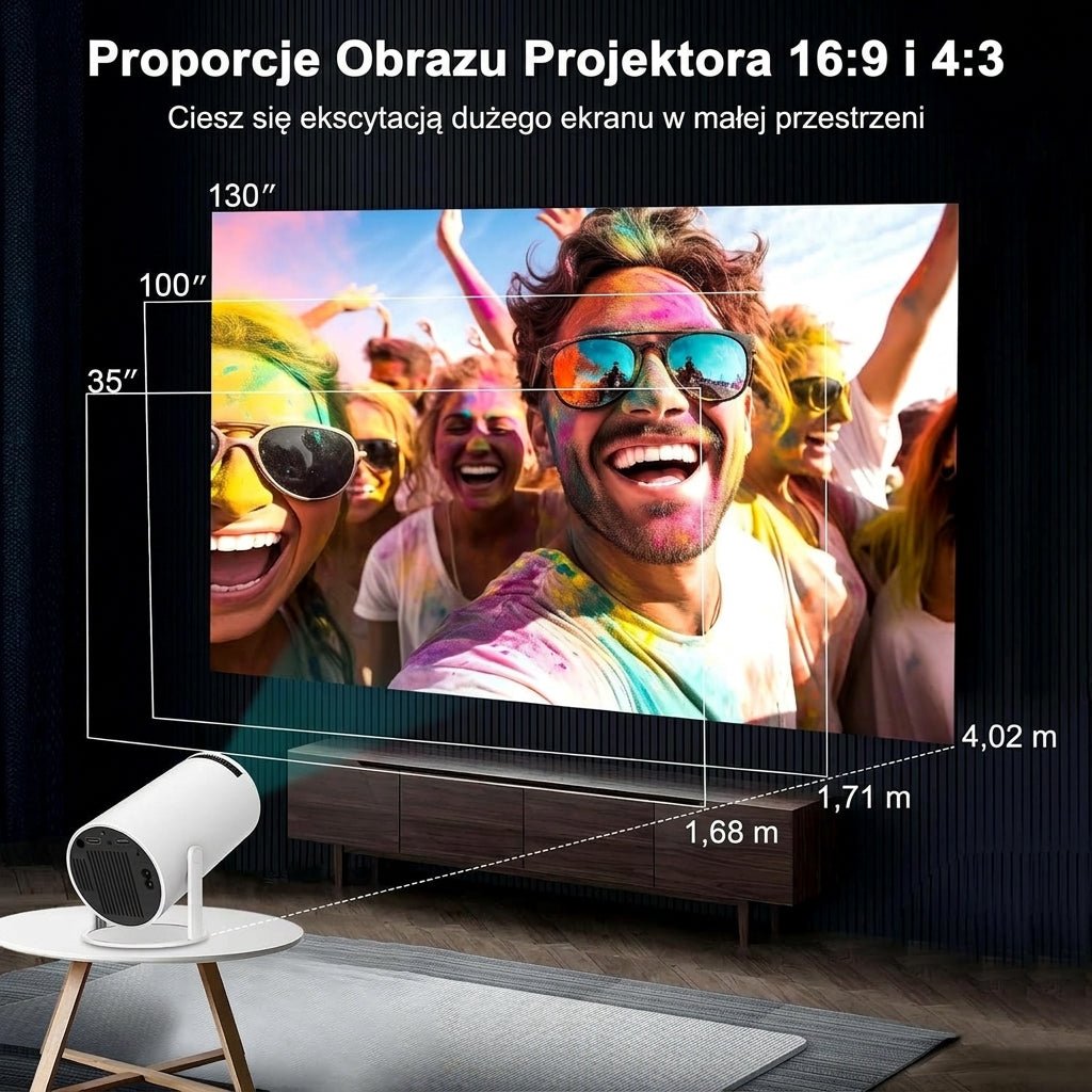 Projektor 4K z Androidem 11 i 3200 lumenów – Rzutnik Multimedialny do Kina Domowego i Prezentacji 3