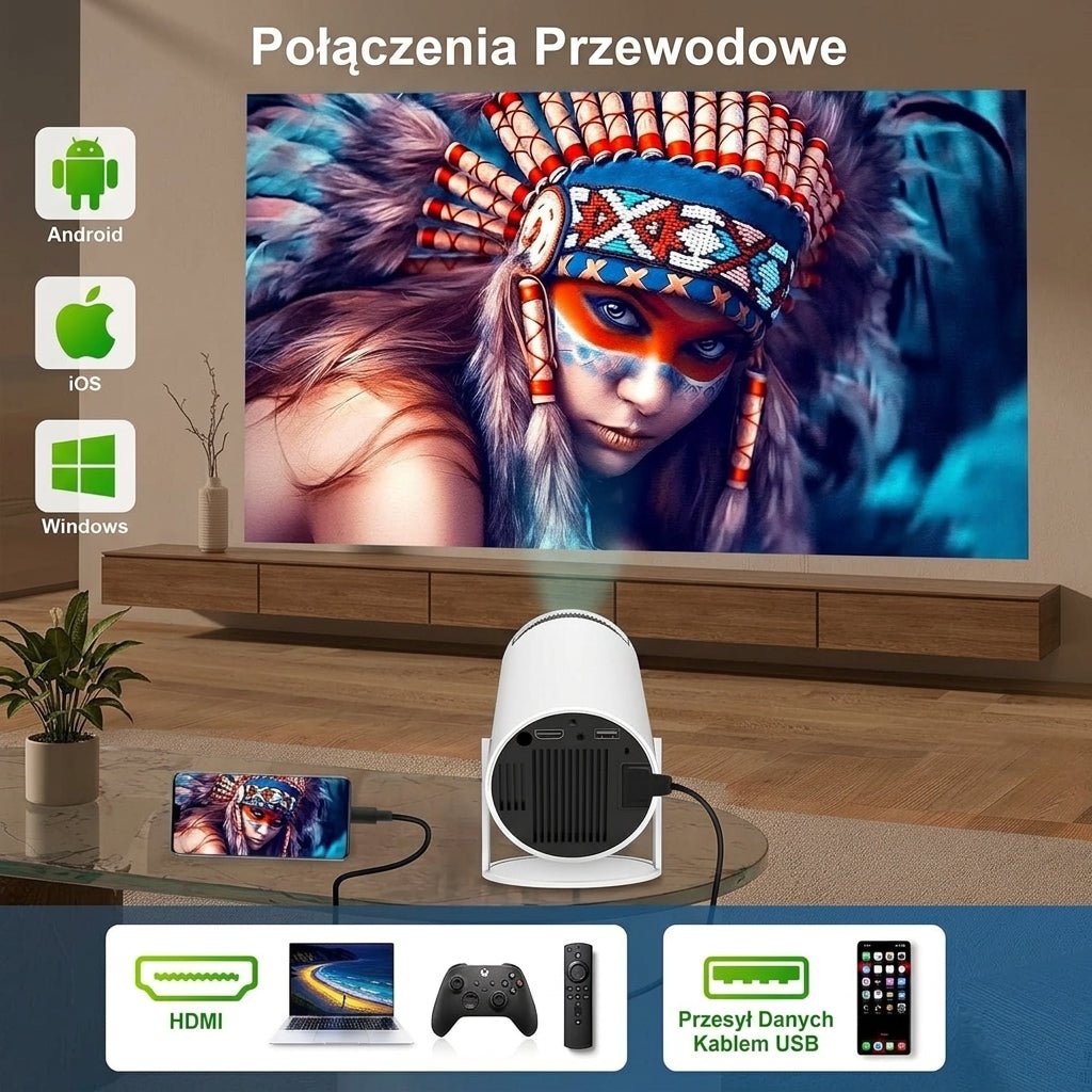 Projektor 4K z Androidem 11 i 3200 lumenów – Rzutnik Multimedialny do Kina Domowego i Prezentacji 7