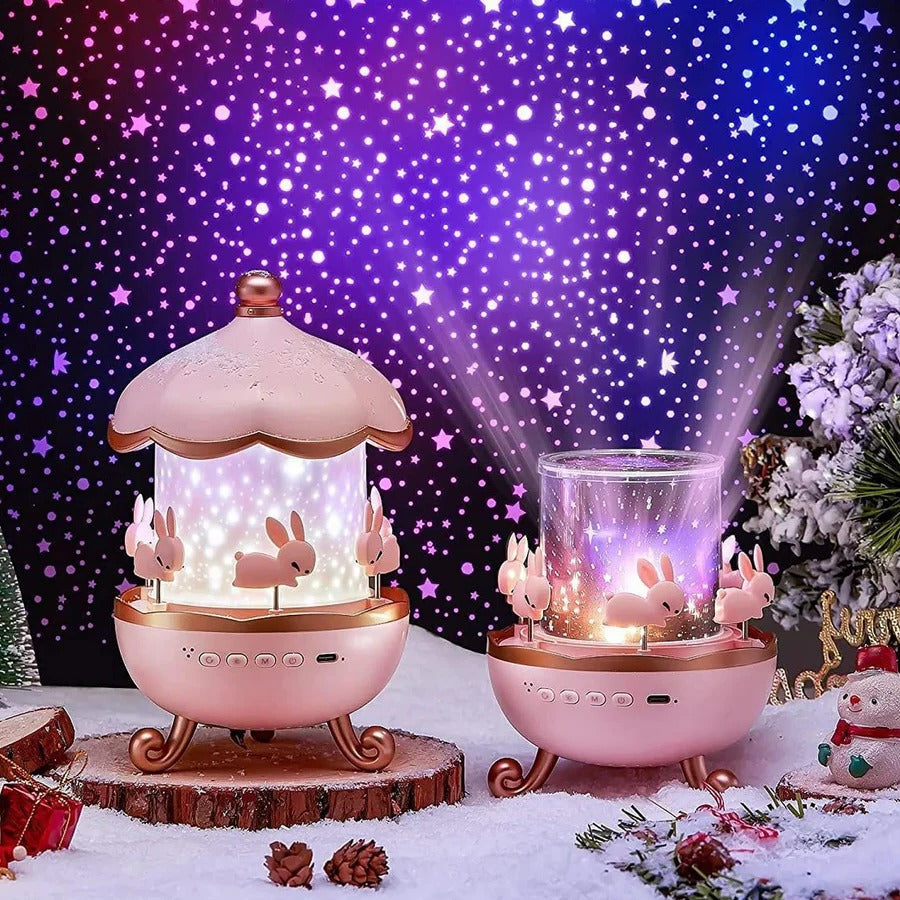 Projektor Nocny Dla Dzieci Z Muzyką Bluetooth, 6 Slajdów, Obrotowa Głowica 7