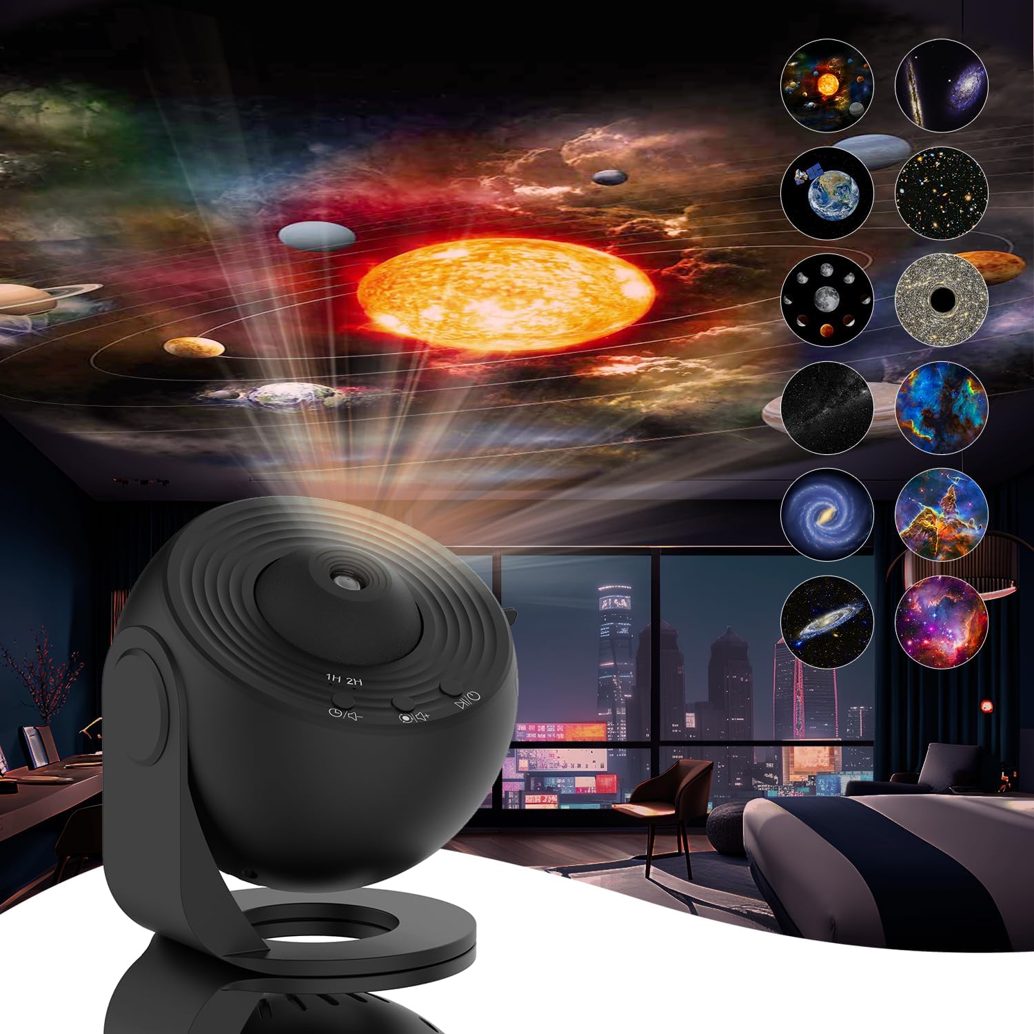 Projektor Planetarny 360° z 12 Efektami – Projekcja Nocnego Nieba do Domu 0