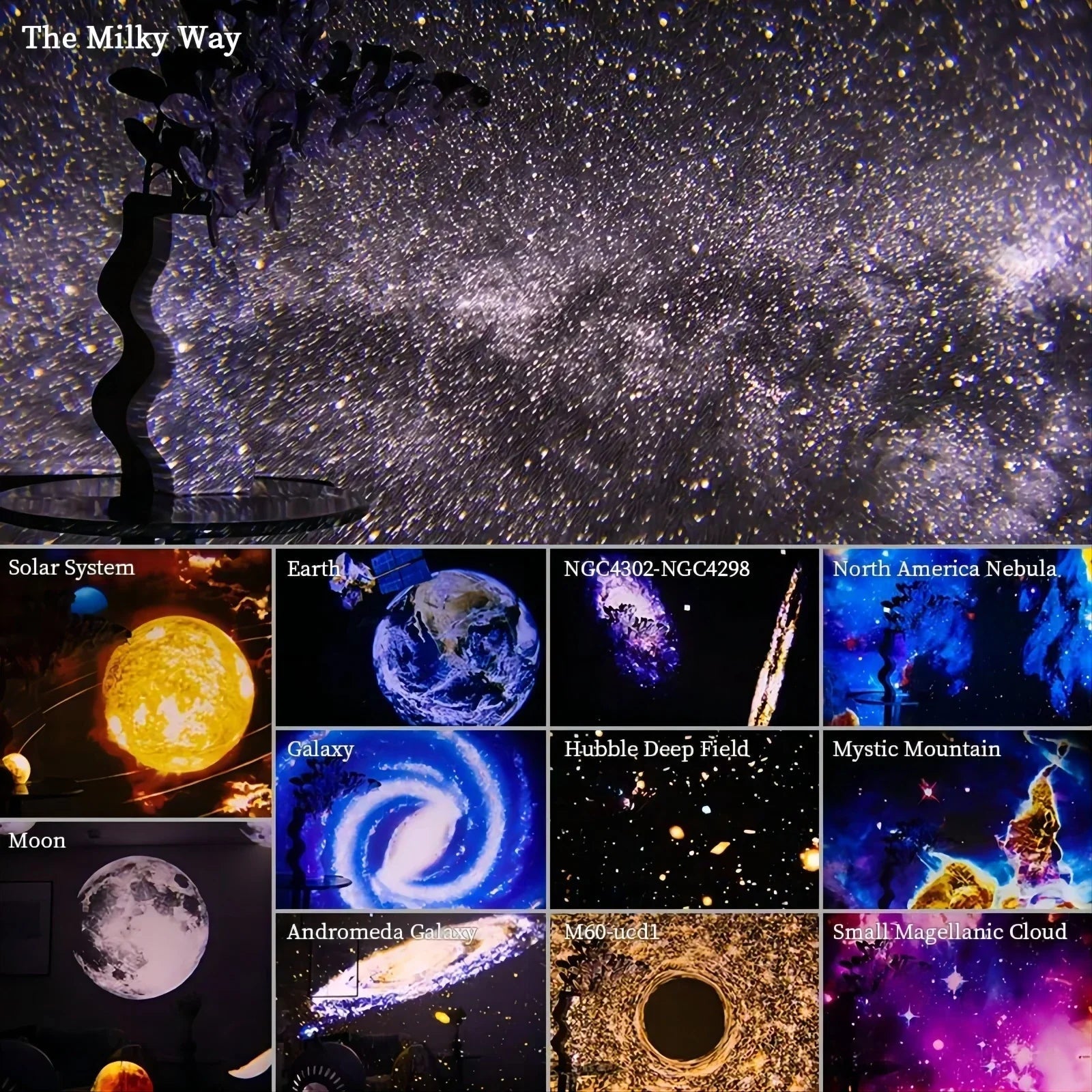 Projektor Planetarny 360° z 12 Efektami – Projekcja Nocnego Nieba do Domu 6