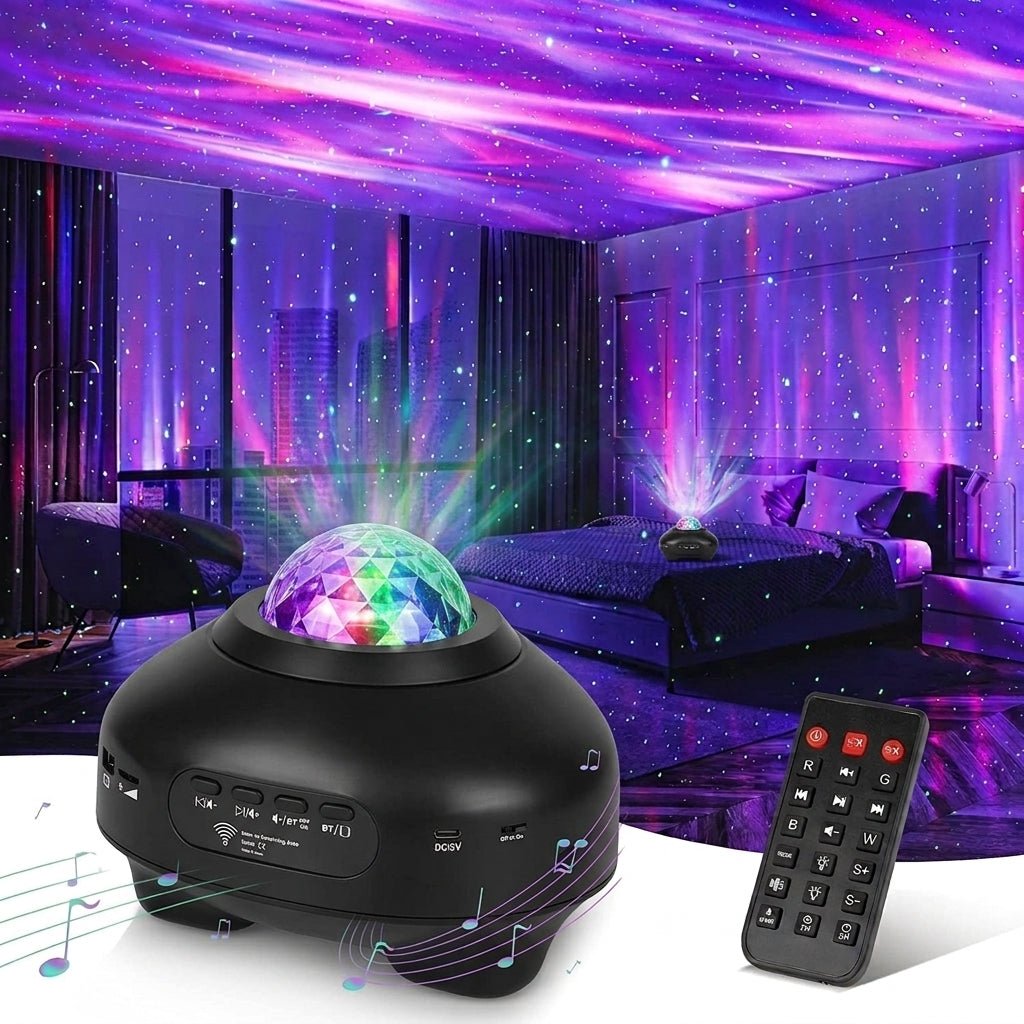 Projektor Zorzy Polarnej z Głośnikiem Bluetooth – 33 Efekty Świetlne, Zdalne Sterowanie 1
