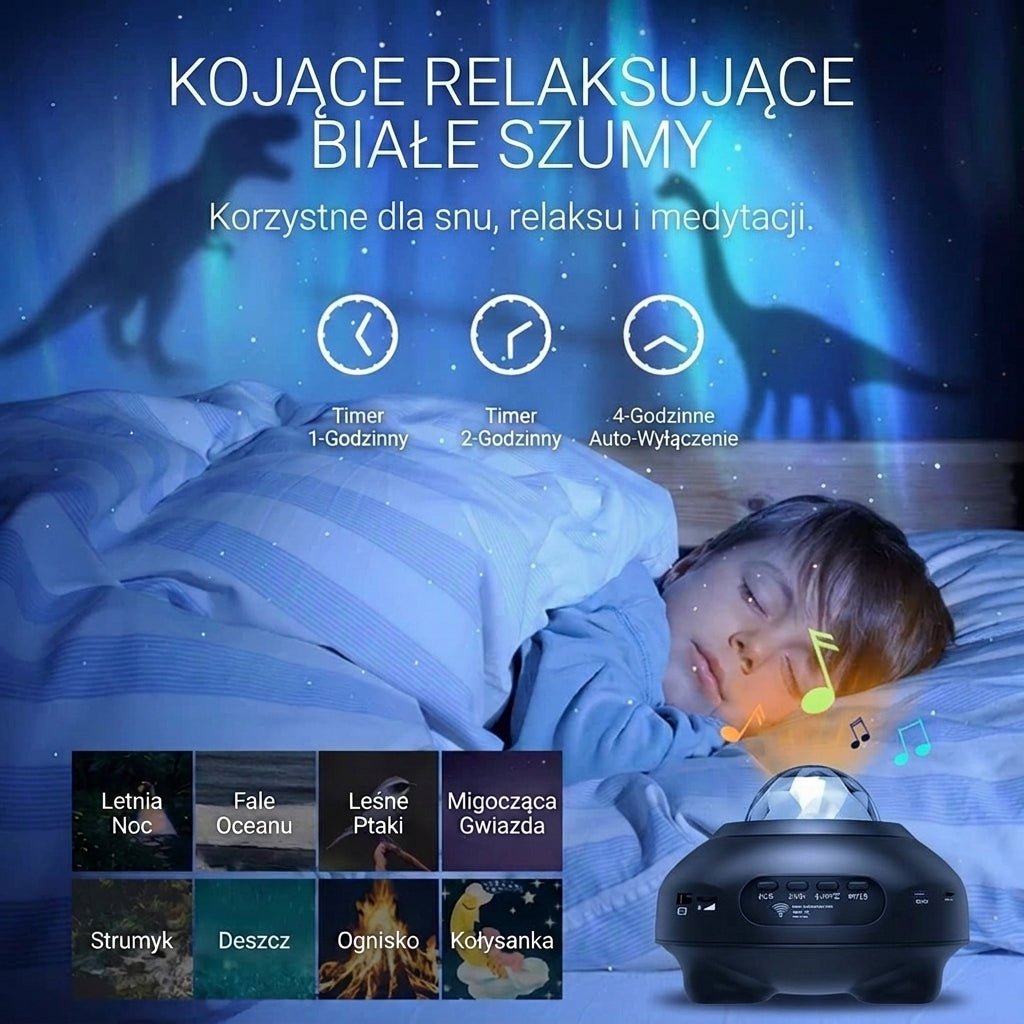 Projektor Zorzy Polarnej z Głośnikiem Bluetooth – 33 Efekty Świetlne, Zdalne Sterowanie 5