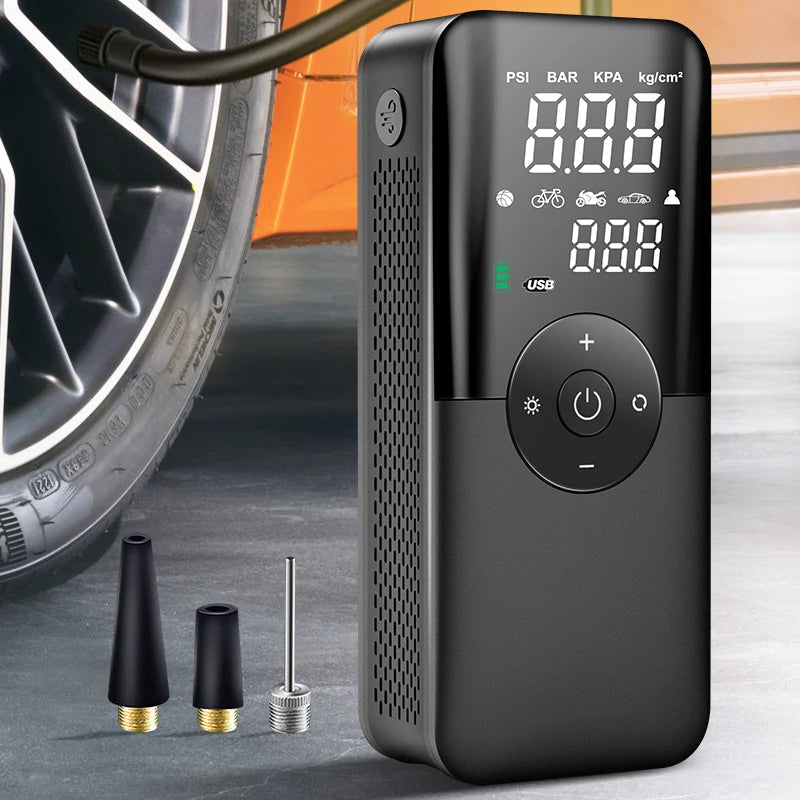 Przenośna Pompka Do Opon 4000 mAh – Szybkie Pompowanie do 150 PSI, LED, Do Samochodu i Roweru 0