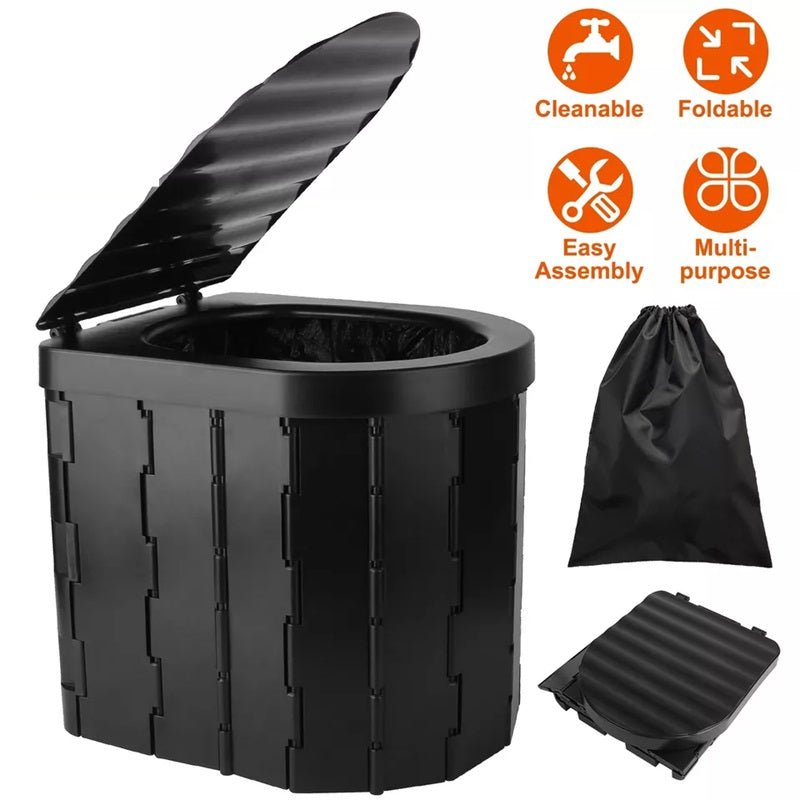 Przenośna Toaleta Składana - Idealna Do Podróży i Kempingowania, Duża Nośność 330 Funtów 2