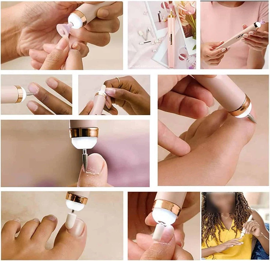 Przenośny Elektryczny Zestaw Do Manicure Z Regulacją Prędkości I LED 4