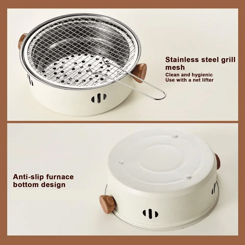 Przenośny Grill Węglowy Ze Stali Nierdzewnej - Kompaktowy Grill Do Grillowania Na Świeżym Powietrzu 5