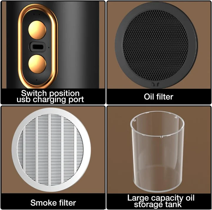 Przenośny Okap Kuchenny - Bezprzewodowy Pochłaniacz Powietrza z Wydajnym Filtrem 3