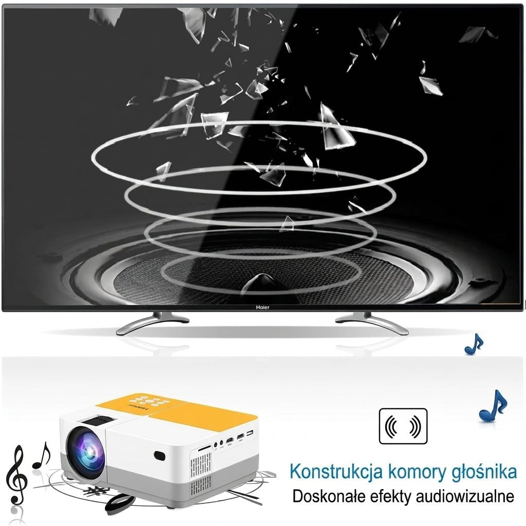Przenośny Projektor HD 720p z USB i Stojakiem – Rzutnik Multimedialny do Domu i Biura 6