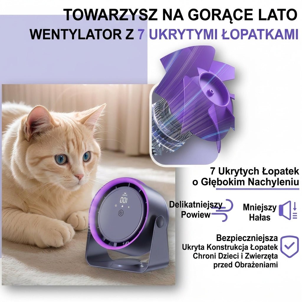Przenośny Wentylator Bezłopatkowy z Akumulatorem 13