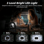 Przenośny Wentylator Kempingowy z Latarką LED – Bateria 10400 mAh, 36 Godzin Pracy 5