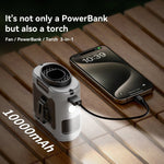 Przenośny Wentylator Taliowy 10000 mAh z LED – Chłodzenie Bez Użycia Rąk, Powerbank 2