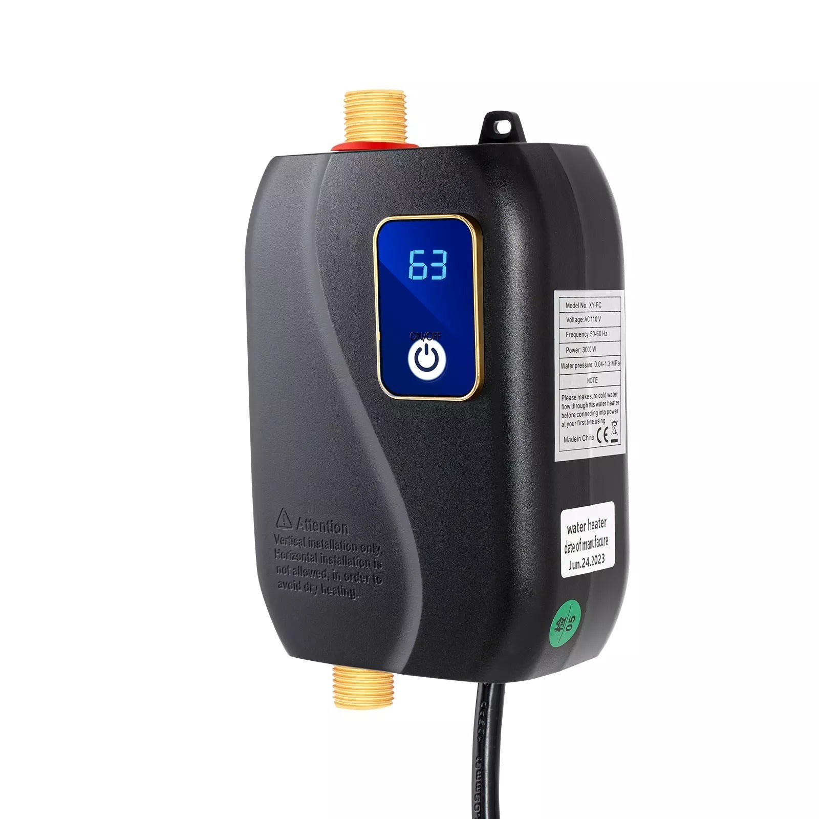 Przepływowy Podgrzewacz Wody Elektryczny 3000W – Bezzbiornikowy, Kompaktowy do Domu i Biura 0