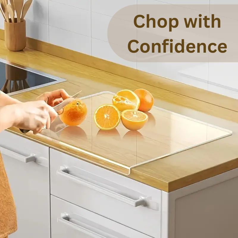 Przezroczysta Szklana Deska Do Krojenia Z Antypoślizgową Krawędzią 40x30 cm 2