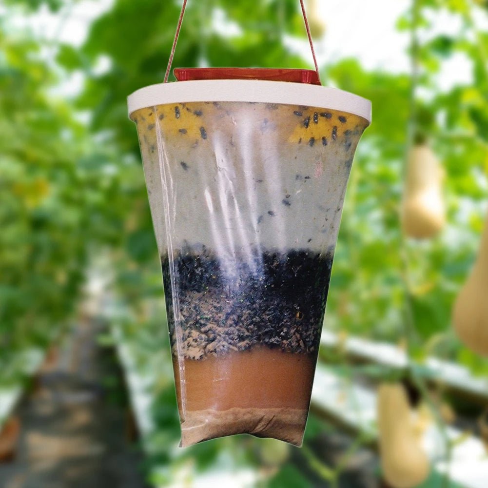 Pułapka na Muchy Jednorazowa z Biodegradowalną Torbą – Skuteczna do Ogrodu i Gastronomii 1