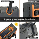Radio Awaryjne z Korbą i Panelem Słonecznym – Zasilanie Awaryjne z Alarmem SOS i Latarką 9