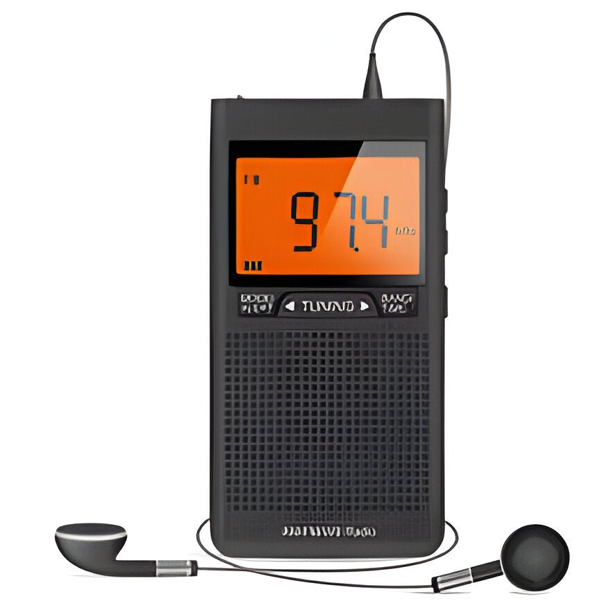 Radio Przenośne AM/FM z Alarmem – Kieszonkowe z Pamięcią 20 Stacji i Kanałami Pogodowymi 0