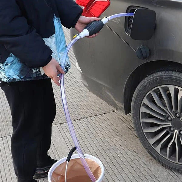 Ręczna Pompa Transferowa do Cieczy z Elastycznym Wężem - Do Paliwa, Oleju i Wody 0