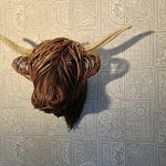 Ręcznie Wykonana Rustykalna Rzeźba Krowy do Montażu na Ścianie - Realistyczny Styl 63x53 cm 4