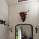 Ręcznie Wykonana Rustykalna Rzeźba Krowy do Montażu na Ścianie - Realistyczny Styl 63x53 cm 5