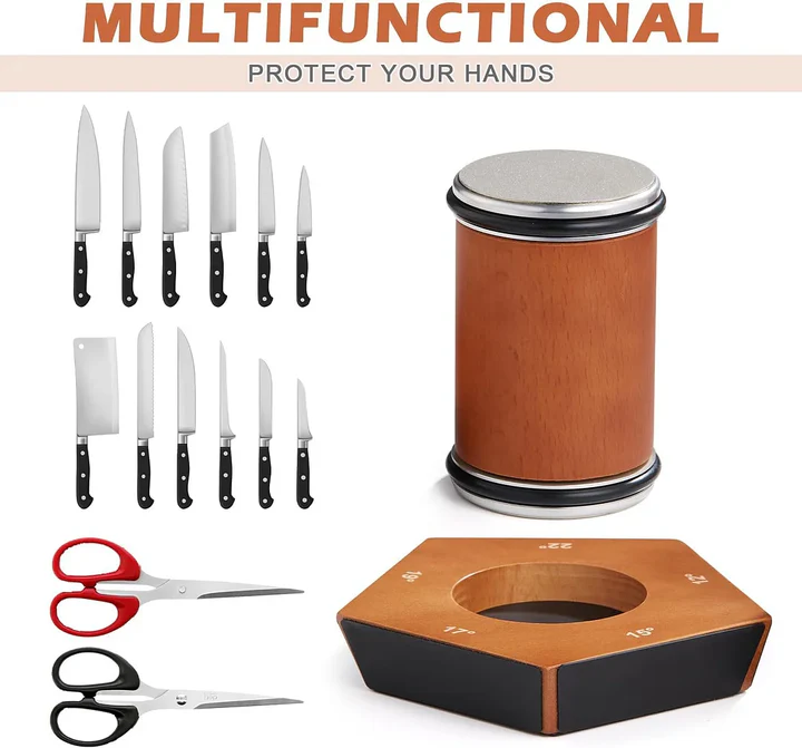 Ręczny Zestaw Diamentowych Ostrzałek Do Noży - Precyzyjne Ostrzenie, Antypoślizgowa Podstawa 1