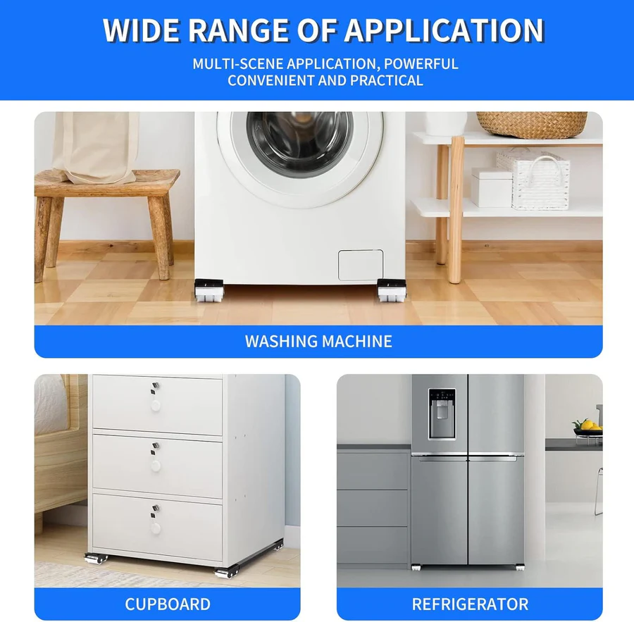 Regulowane Rolki do Urządzeń - Wytrzymałe, Mobilne z Hamulcami, Udźwig 300 kg 6