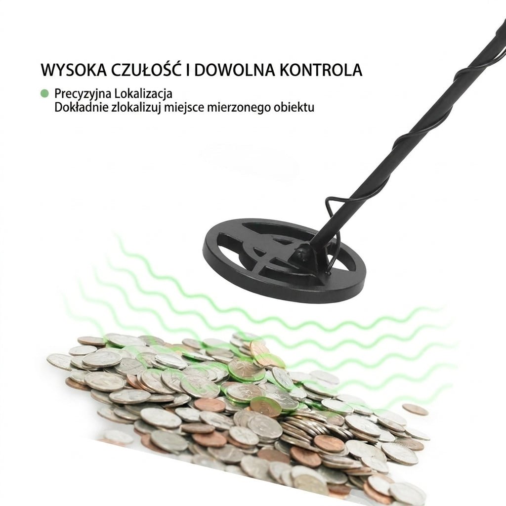 Regulowany Wykrywacz Metali z Wyświetlaczem HD – Do Poszukiwań w Terenie 6