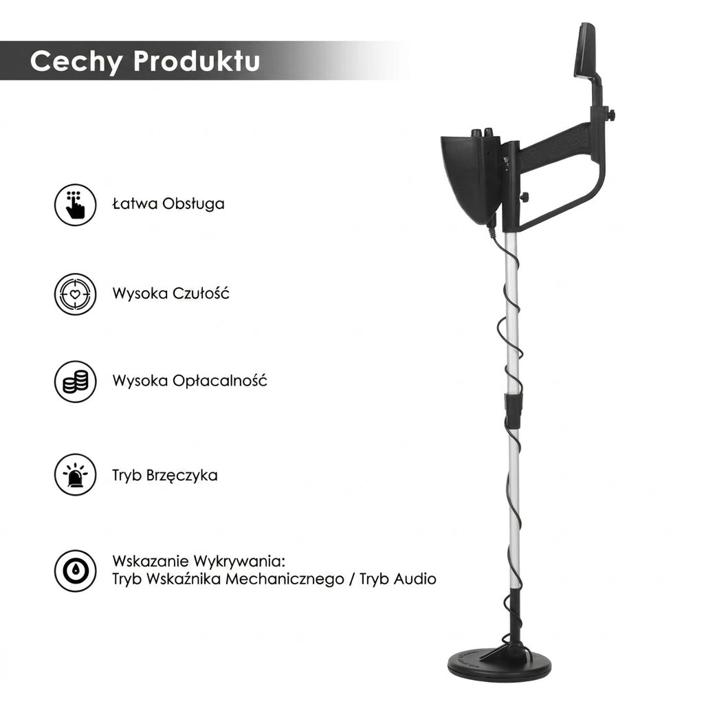 Regulowany Wykrywacz Metali z Wyświetlaczem HD – Do Poszukiwań w Terenie 8
