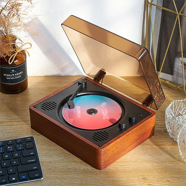 Retro Odtwarzacz CD Bluetooth z Wbudowanymi Głośnikami Stereo i Radiem AM/FM 4