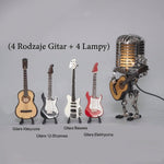 Robot Mikrofonowy z Lampą Gitarową – Metalowa Dekoracja Wnętrza w Stylu Retro 9
