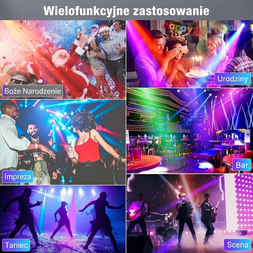 Ruchome Światła LED 10W z Obrotem 540° – Sterowanie DMX do Wydarzeń i Imprez 17