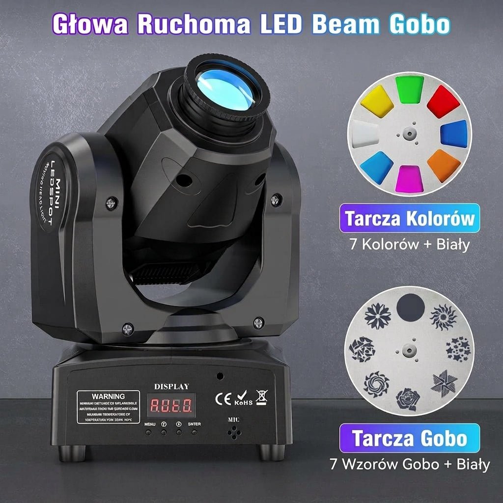 Ruchome Światła LED 10W z Obrotem 540° – Sterowanie DMX do Wydarzeń i Imprez 15