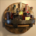 Rustykalna Półka Na Beczki Po Bourbonie Z Drewna - Ekspozytor Whisky 30x30 cm 0