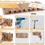 Rustykalny Wieszak Ścienny na Ubrania z 8 Składanymi Haczykami do Przedpokoju 2