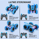 Samochód Zdalnie Sterowany dla Dzieci 6-12 lat z Obrotami 360° i LED – 9 Trybów Akrobacji