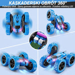 Samochód Zdalnie Sterowany dla Dzieci 6-12 lat z Obrotami 360° i LED – 9 Trybów Akrobacji