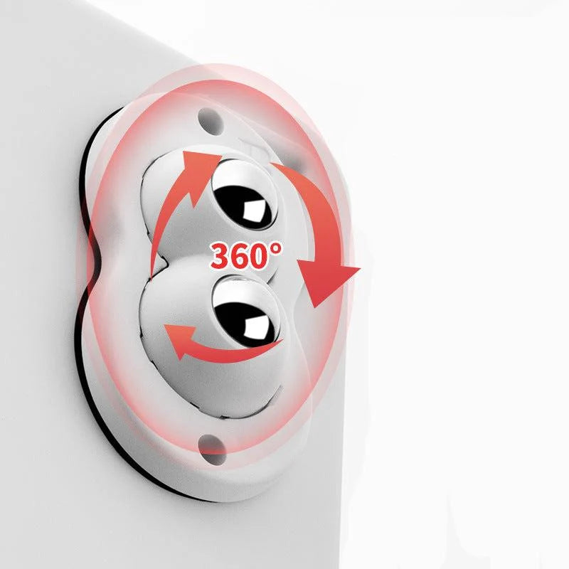 Samoprzylepne Kółka Meblowe 360° – Zestaw 4 Sztuk z Ochroną Podłogi do Biurek i Sof 6