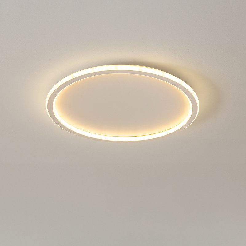 Skandynawska Okrągła Lampa Sufitowa LED do Salonu - Minimalistyczny Design, Aluminium i Żelazo