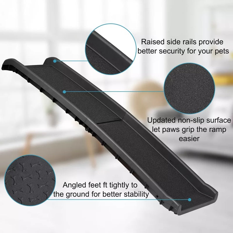 Składana Rampa Dla Zwierząt Z Antypoślizgową Powierzchnią I Poręczami, 60x16 Cal, Max 50 Funtów 3