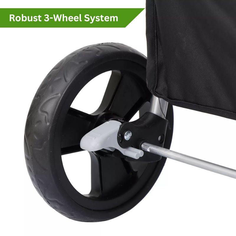 Składany Wózek Dla Psów - Komfortowy Transport, Oddychające Siatkowe Rolety 2