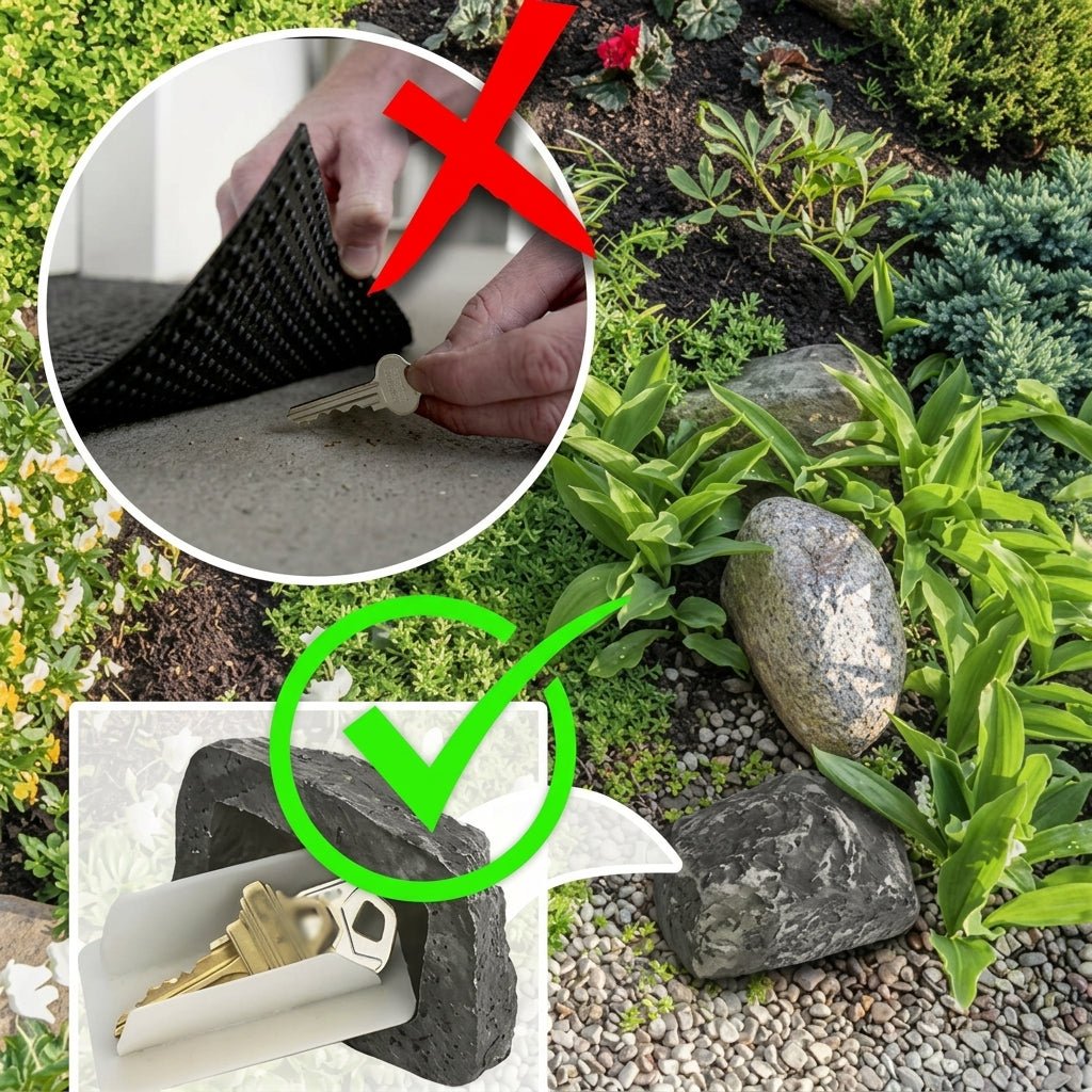 Skrzynka na Klucze Zewnętrzna z Kamienia – Odporna na Warunki Atmosferyczne, Idealna do Ogrodu 11