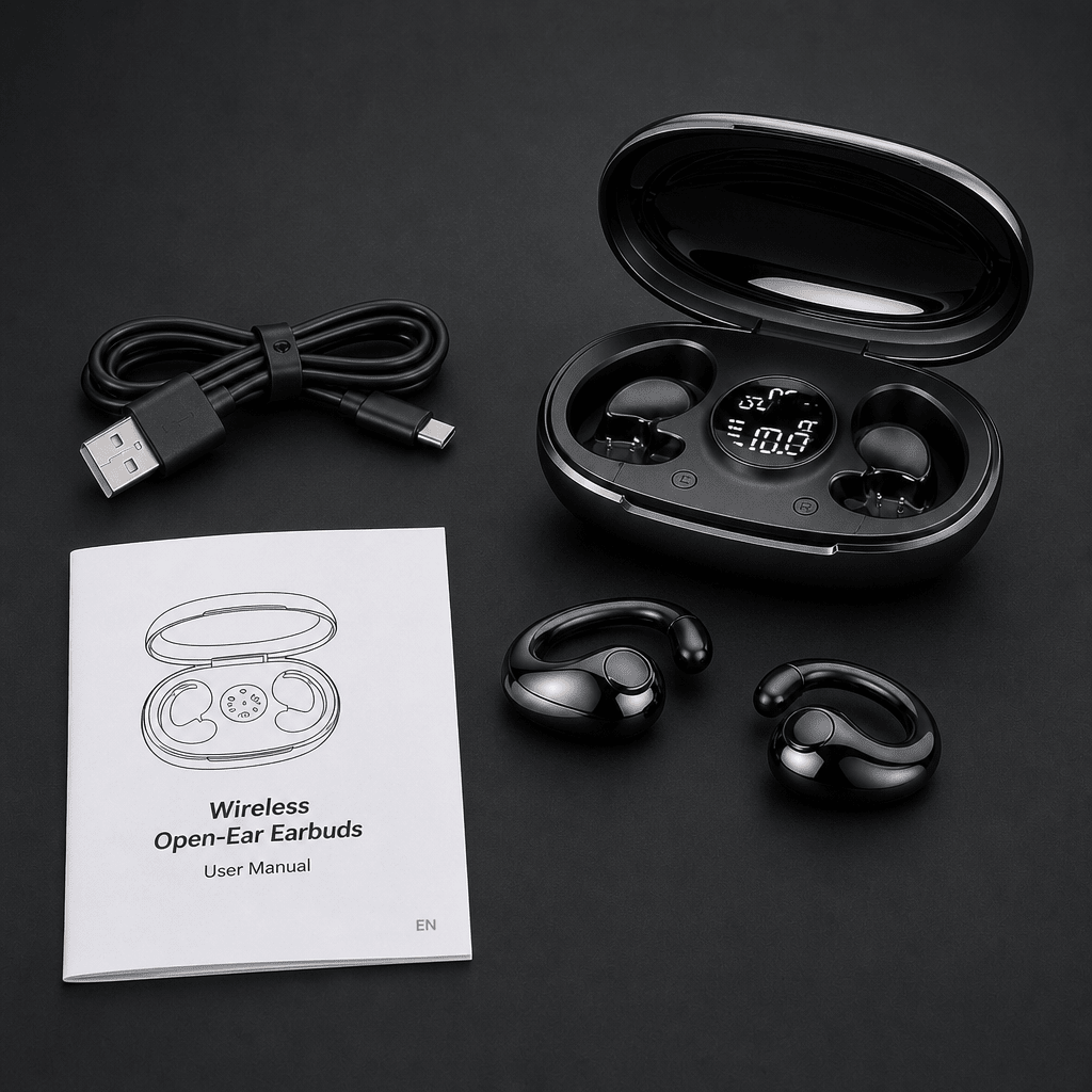 Słuchawki Bezprzewodowe Douszne Bluetooth IPX5 z Redukcją Szumów i 24h Pracy