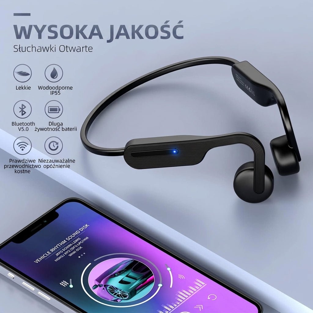 Słuchawki Bezprzewodowe do Biegania z Przewodnictwem Kostnym – Odporność IPX6, Bluetooth 5.3 5