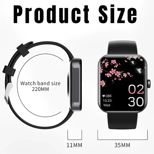 Smartwatch do Monitorowania Poziomu Glukozy z GPS i Analizą Snu, IP67 3