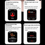 Smartwatch do Monitorowania Poziomu Glukozy z GPS i Analizą Snu, IP67 7