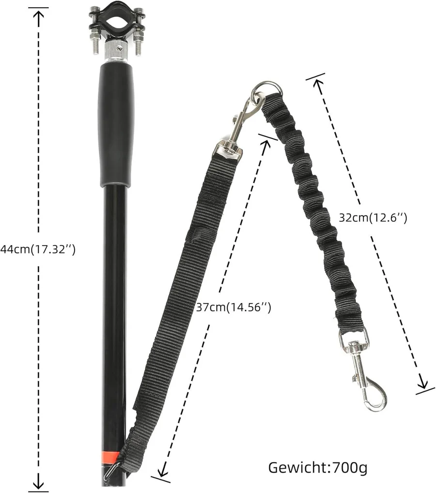 Smycz Rowerowa Dla Psa - Elastyczna Nylonowa Smycz Z Mechanizmem Szybkiego Zwalniania 1