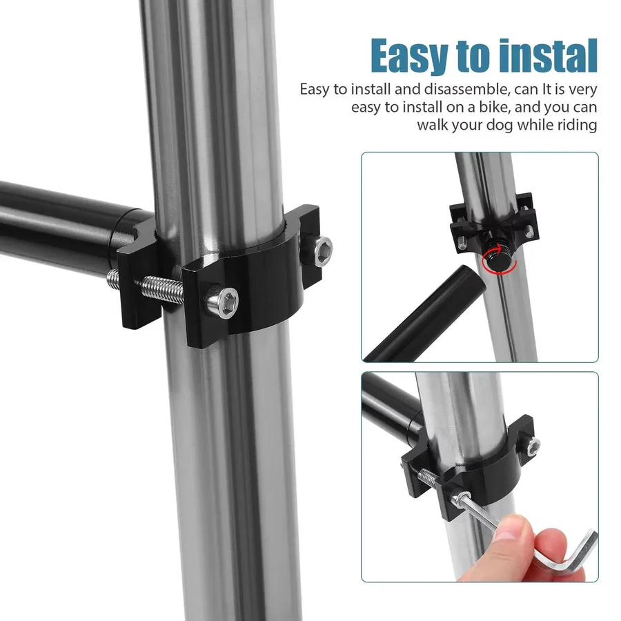 Smycz Rowerowa Dla Psa - Elastyczna Nylonowa Smycz Z Mechanizmem Szybkiego Zwalniania 4