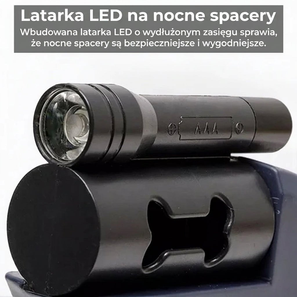 Smycz dla Psa Podwójna z Latarką – 3m, Odblaskowa, Ergonomiczny Uchwyt 7