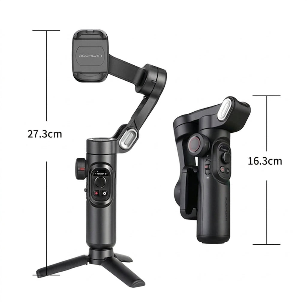 Stabilizator Gimbala do Smartfona z Trójosiową Stabilizacją i Światłem RGB – 10 Godzin Nagrywania 2